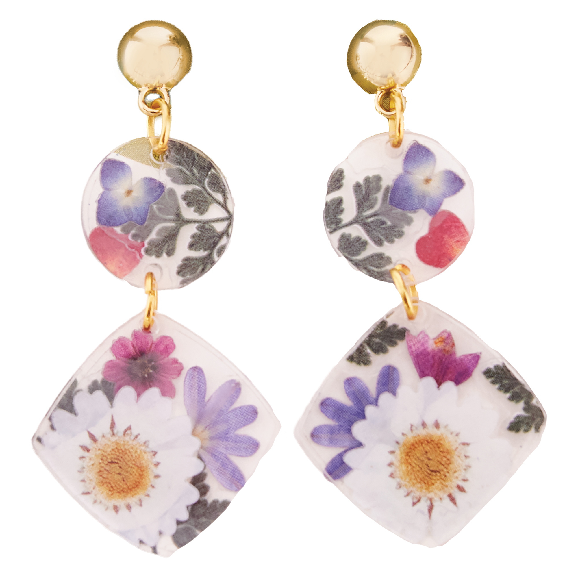 Faber-Castell® Pressed Floral Acyrlic Earings